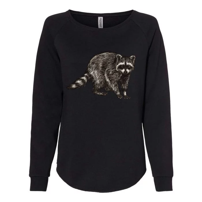 Cute Raccoon Womens California Wash Sweatshirt