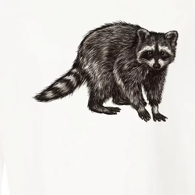 Cute Raccoon Cropped Pullover Crew