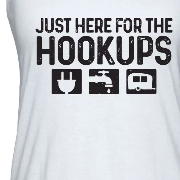 Camping Rv Caravan Motorhome Just Here For The Hookups Funny Ladies Essential Flowy Tank