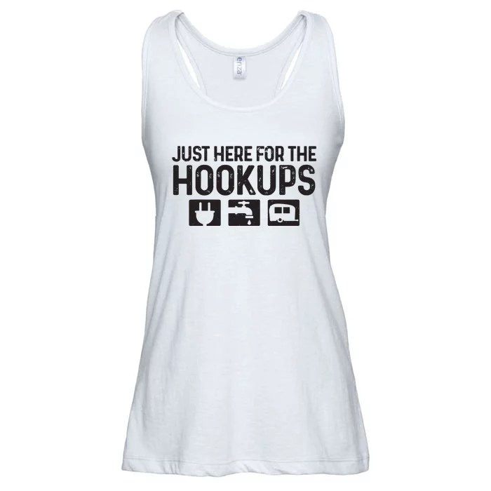 Camping Rv Caravan Motorhome Just Here For The Hookups Funny Ladies Essential Flowy Tank