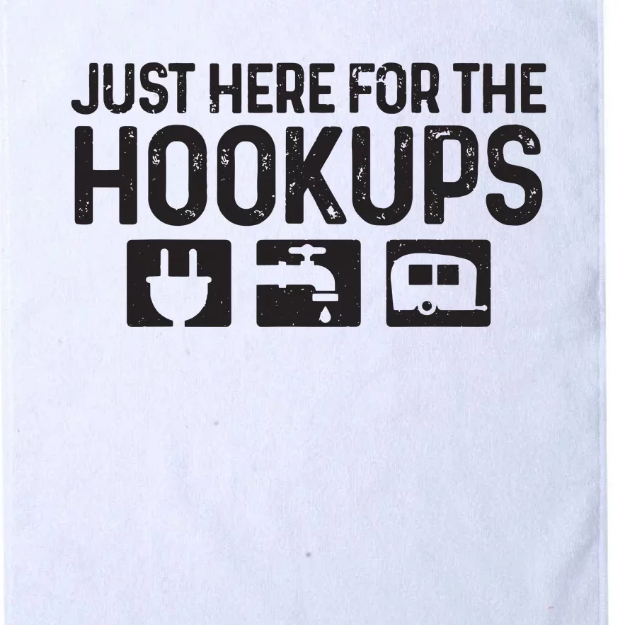 Camping Rv Caravan Motorhome Just Here For The Hookups Funny Platinum Collection Golf Towel