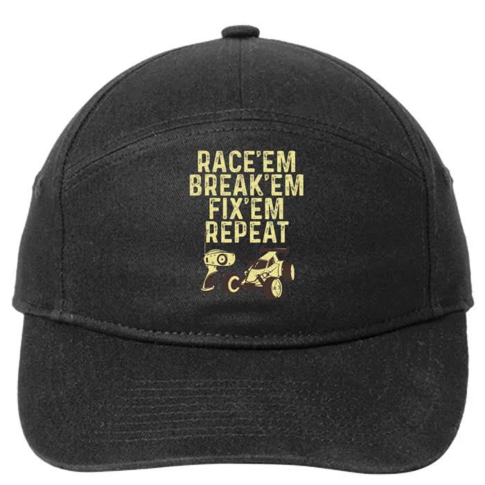 Cool Rc Car Rc Car Racing Race Lover 7-Panel Snapback Hat