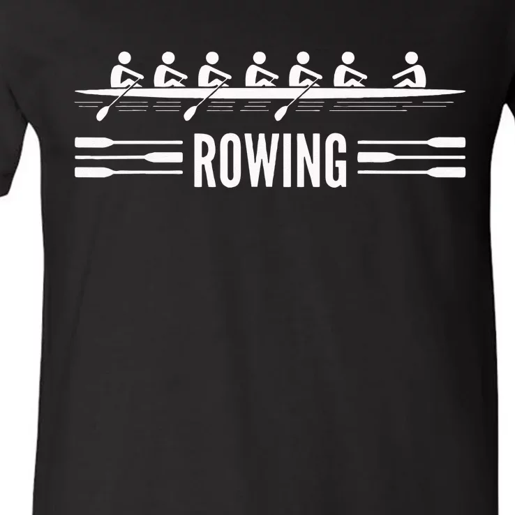 College Rowing Crew Row Team Boat V-Neck T-Shirt