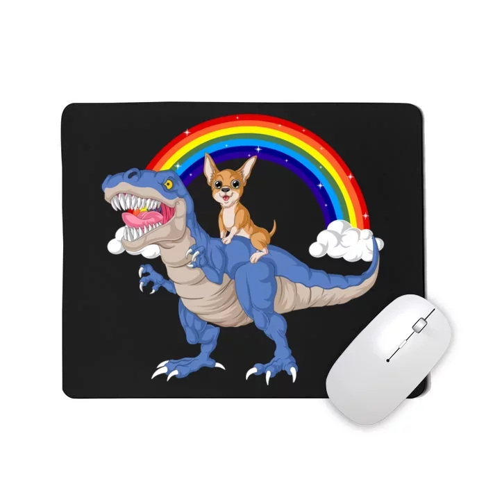 Chihuahua Riding Dinosaur Mousepad