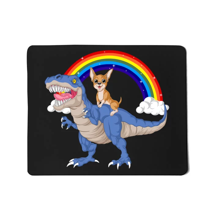 Chihuahua Riding Dinosaur Mousepad