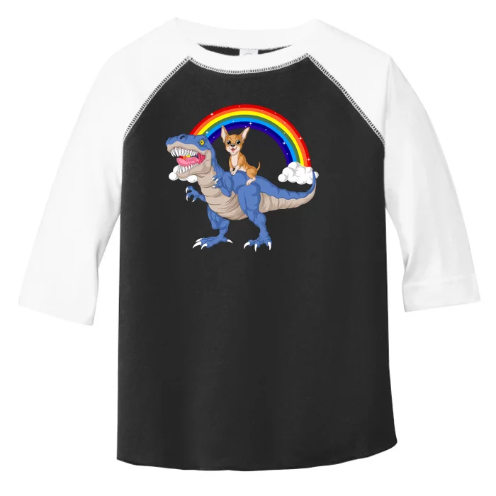 Chihuahua Riding Dinosaur Toddler Fine Jersey T-Shirt