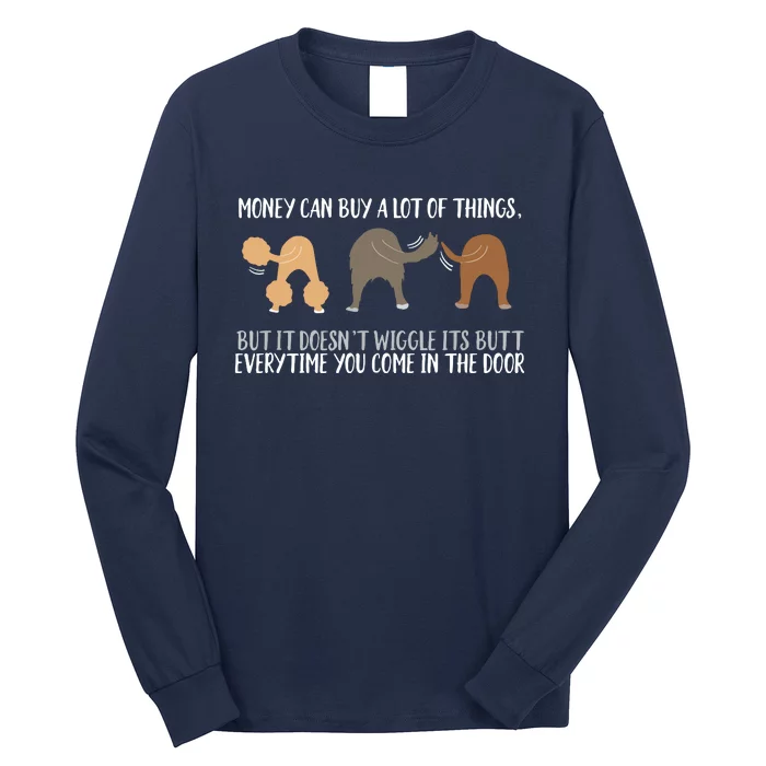 Cute Rescue Dog Lovers Funny Wiggle Butt Gifts Long Sleeve Shirt