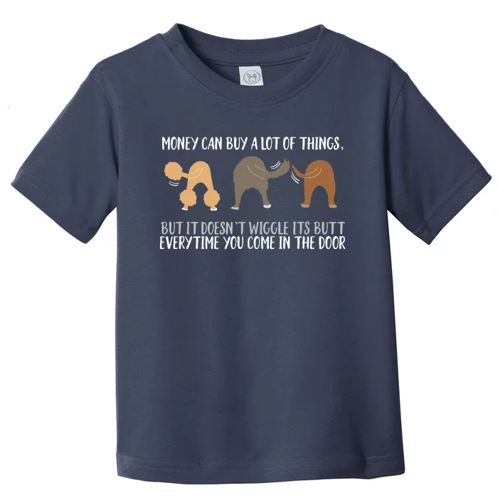 Cute Rescue Dog Lovers Funny Wiggle Butt Gifts Toddler T-Shirt