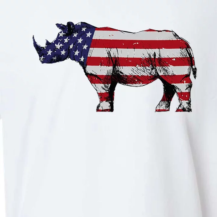 Cool Rhino Design For Women Rhinoceros 4th Of July Sueded Cloud Jersey T-Shirt