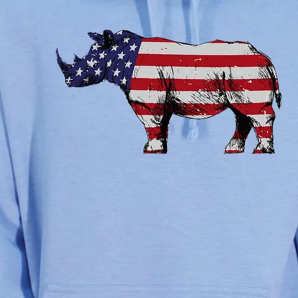 Cool Rhino Design For Women Rhinoceros 4th Of July Unisex Surf Hoodie