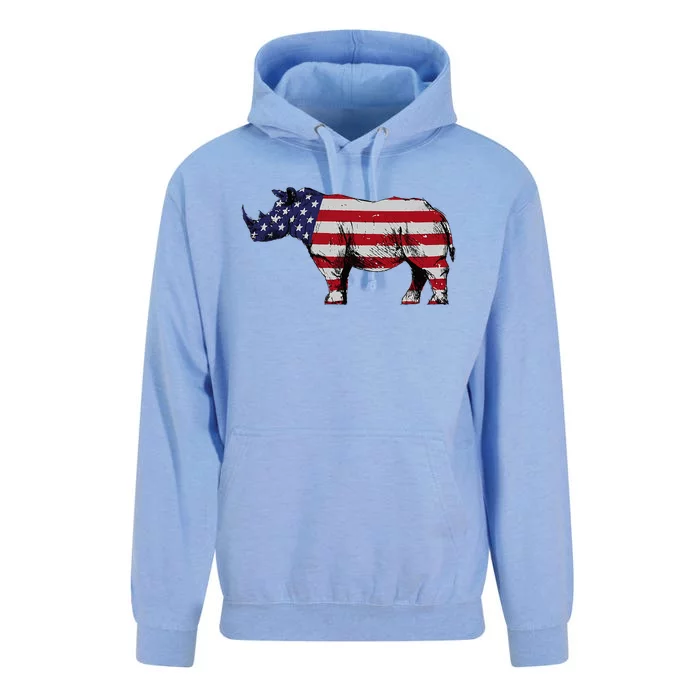 Cool Rhino Design For Women Rhinoceros 4th Of July Unisex Surf Hoodie