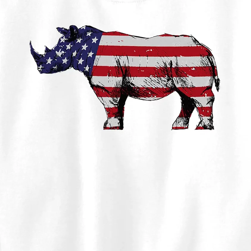 Cool Rhino Design For Women Rhinoceros 4th Of July Kids Sweatshirt