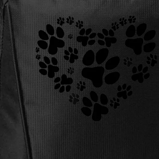 Cute Rescue Dog And Cat Lover Gift, Paw Print Heart Graphic City Backpack