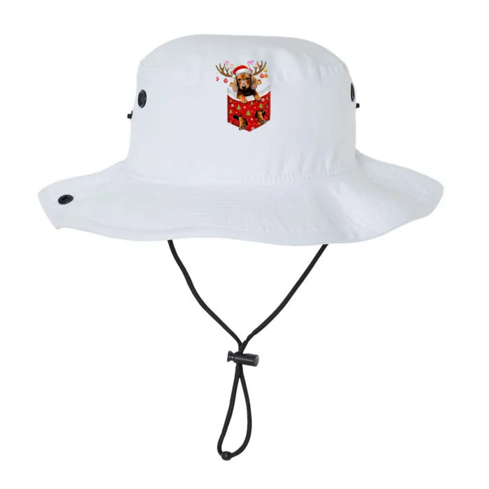 Cute Reindeer Dachshund In Pocket Christmas Dog Lover Funny Gift Legacy Cool Fit Booney Bucket Hat