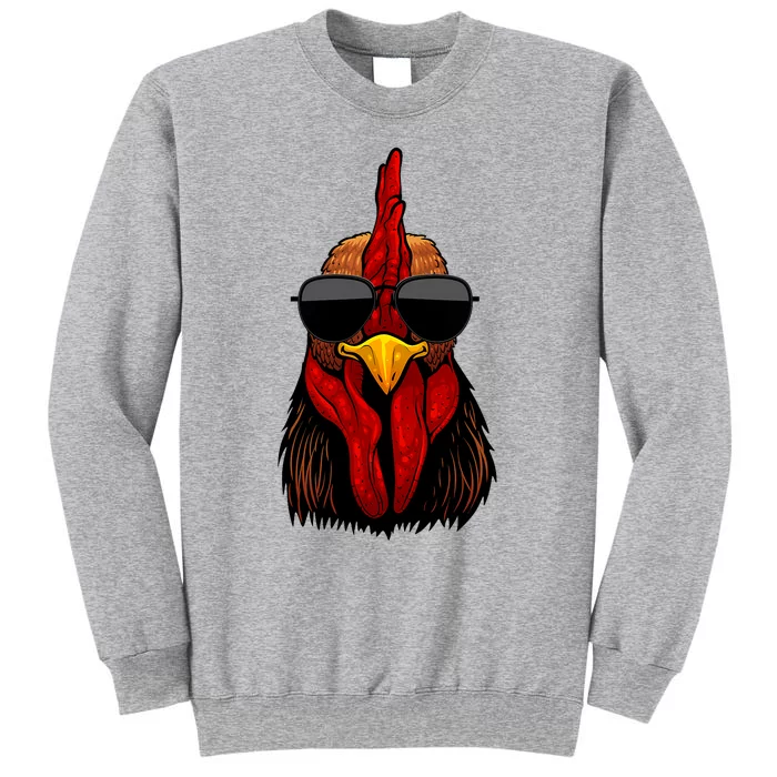 Cool Rooster Design For Chicken Rooster Lover Tall Sweatshirt