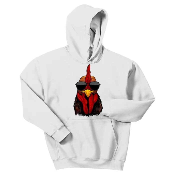 Cool Rooster Design For Chicken Rooster Lover Kids Hoodie