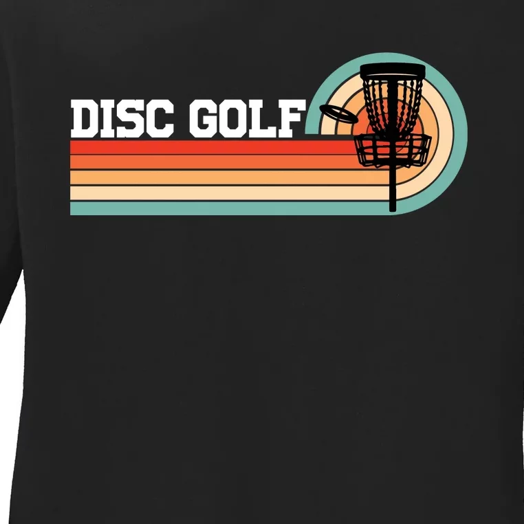 Cool Retro Disc Golf Sport Gift Idea Ladies Long Sleeve Shirt