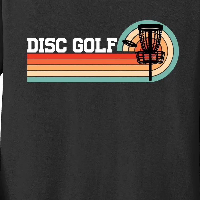 Cool Retro Disc Golf Sport Gift Idea Kids Long Sleeve Shirt