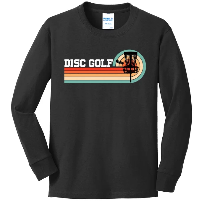 Cool Retro Disc Golf Sport Gift Idea Kids Long Sleeve Shirt