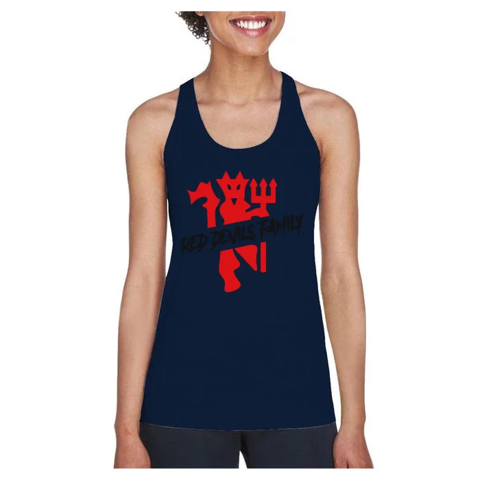 Cool Red Devils Family Manchester United Soccer Team Women's Racerback Tank