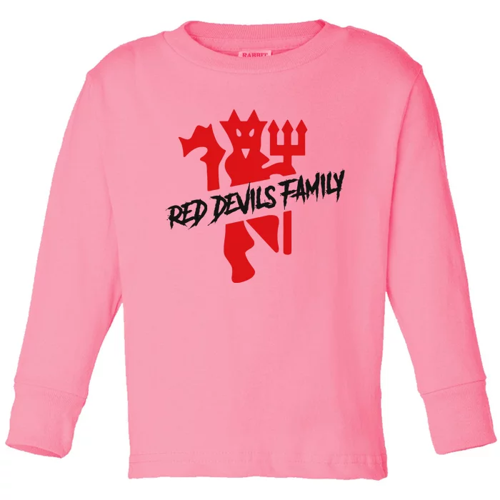 Cool Red Devils Family Manchester United Soccer Team Toddler Long Sleeve Shirt