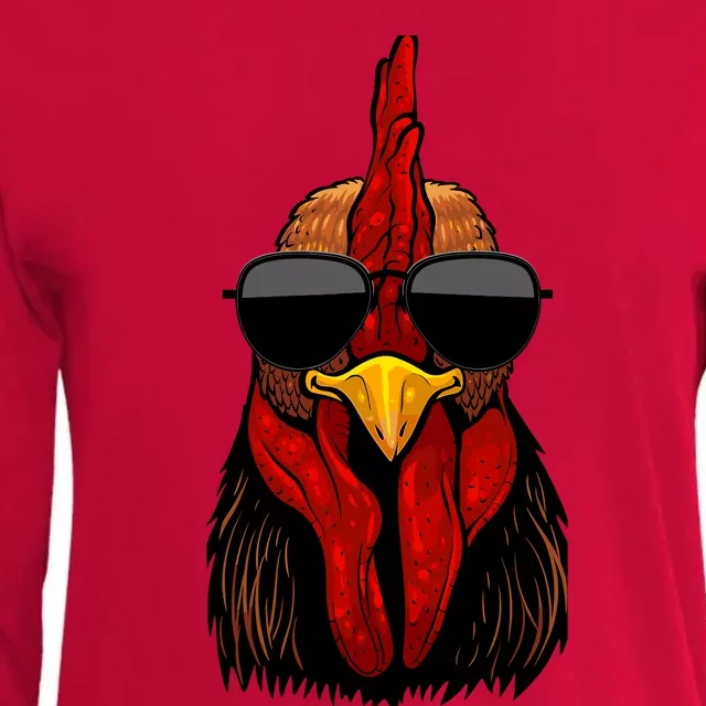 Cool Rooster Design For Chicken Rooster Lover Womens Cotton Relaxed Long Sleeve T-Shirt