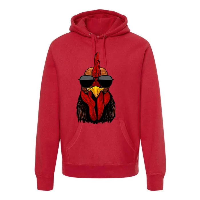 Cool Rooster Design For Chicken Rooster Lover Premium Hoodie