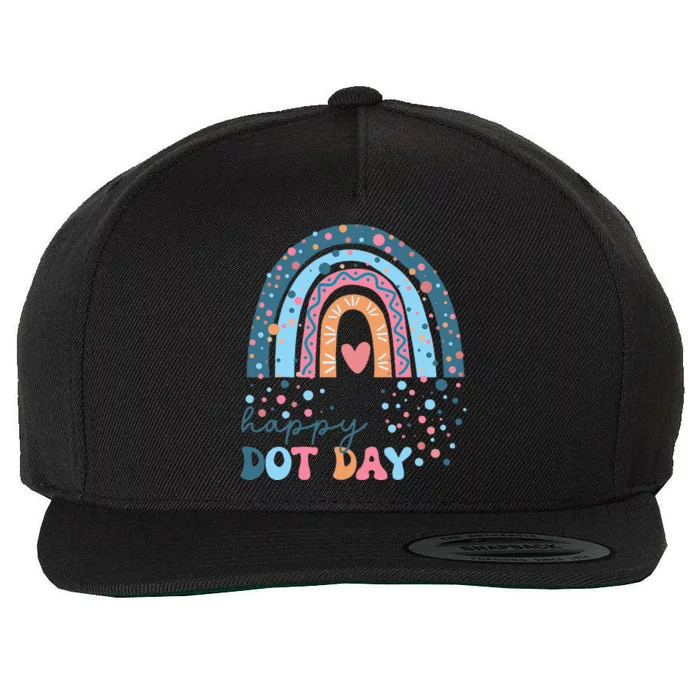 Colorful Rainbow Dots International Dot Day Teacher Student Wool Snapback Cap