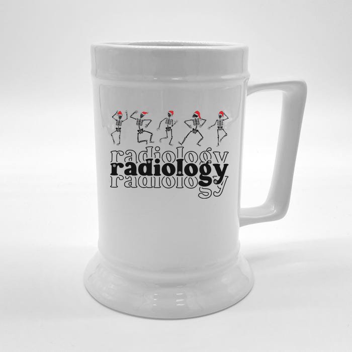 Christmas Radiology Department Skeleton Holiday Xray Tech Front & Back Beer Stein