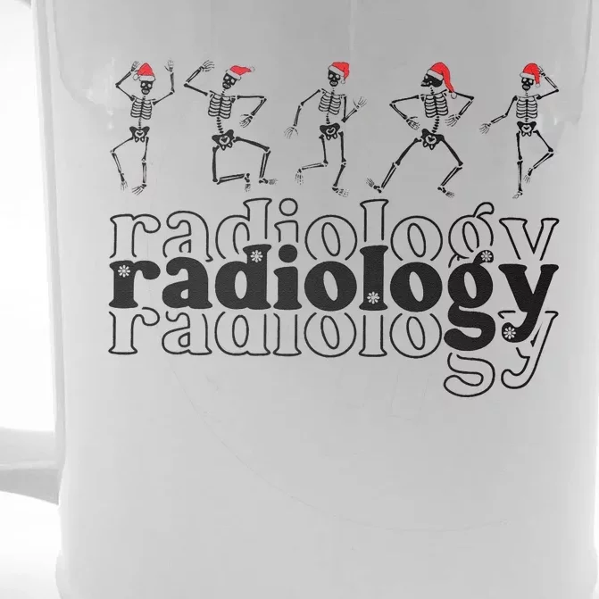 Christmas Radiology Department Skeleton Holiday Xray Tech Front & Back Beer Stein