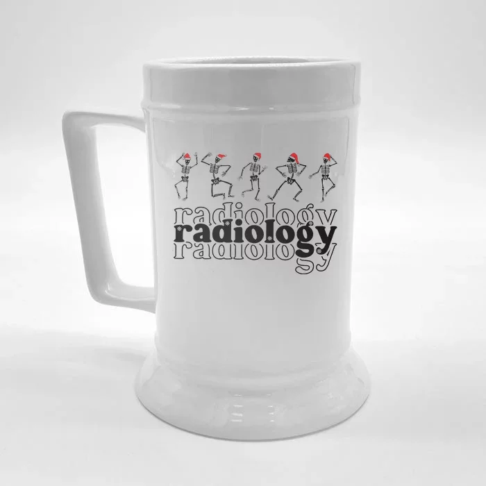 Christmas Radiology Department Skeleton Holiday Xray Tech Front & Back Beer Stein