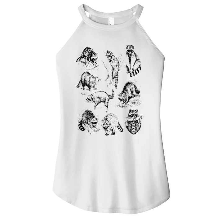 Cute Raccoon Drawing Racoon Portrait Sketch Wild Trash Panda Women’s Perfect Tri Rocker Tank