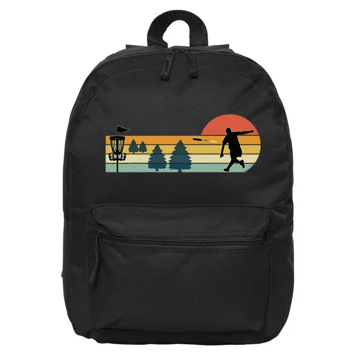 Cool Retro Disc Golf Sport 16 in Basic Backpack