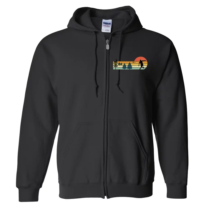 Cool Retro Disc Golf Sport Full Zip Hoodie