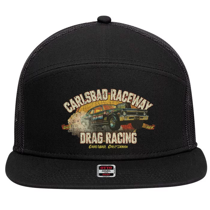 Carlsbad Raceway Drag Racing 1964 7 Panel Mesh Trucker Snapback Hat