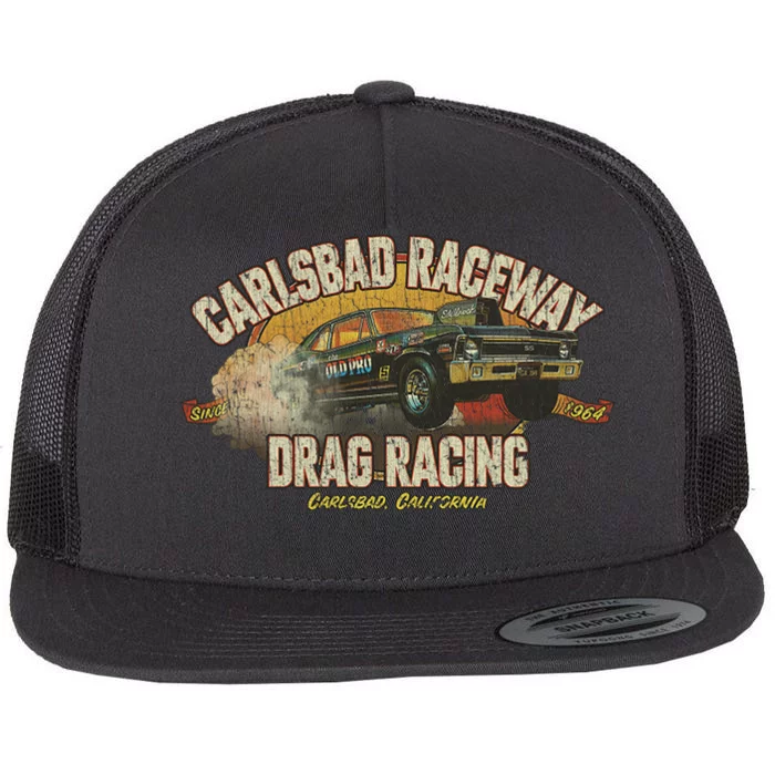 Carlsbad Raceway Drag Racing 1964 Flat Bill Trucker Hat