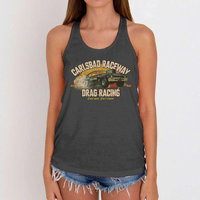 Carlsbad Raceway Drag Racing 1964 Women's Knotted Racerback Tank