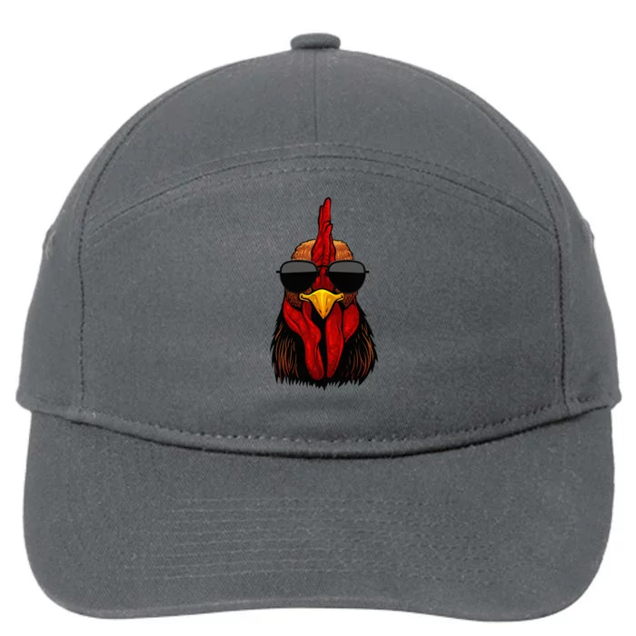 Cool Rooster Design Chicken Rooster Lover 7-Panel Snapback Hat