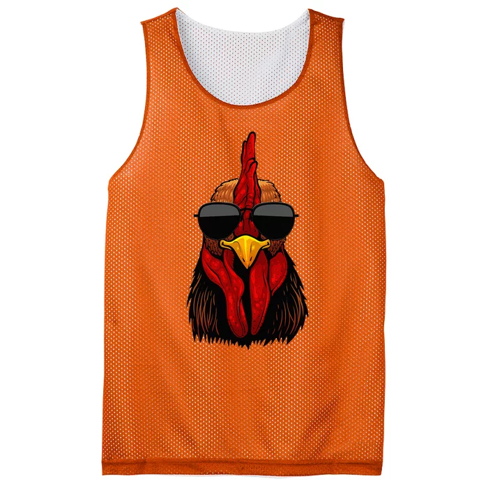 Cool Rooster Design Chicken Rooster Lover Mesh Reversible Basketball Jersey Tank