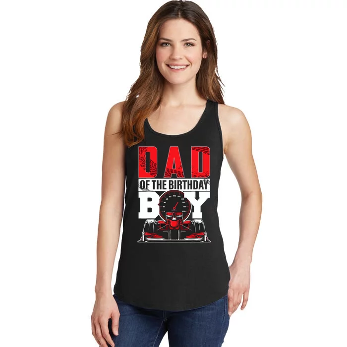 Car Racing Dad Of Birthday Boy Formula Race Car Driver Ladies Essential Tank