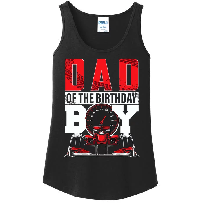 Car Racing Dad Of Birthday Boy Formula Race Car Driver Ladies Essential Tank