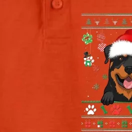 Cute Rottweiler Dog Xmas Santa Funny Ugly Christmas Gift Dry Zone Grid Performance Polo