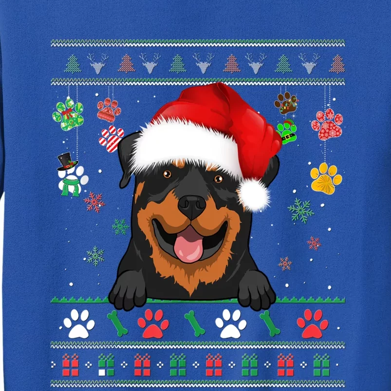 Cute Rottweiler Dog Xmas Santa Funny Ugly Christmas Gift Sweatshirt