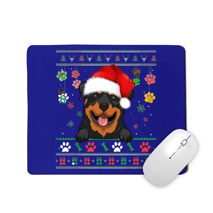 Cute Rottweiler Dog Xmas Santa Funny Ugly Christmas Gift Mousepad