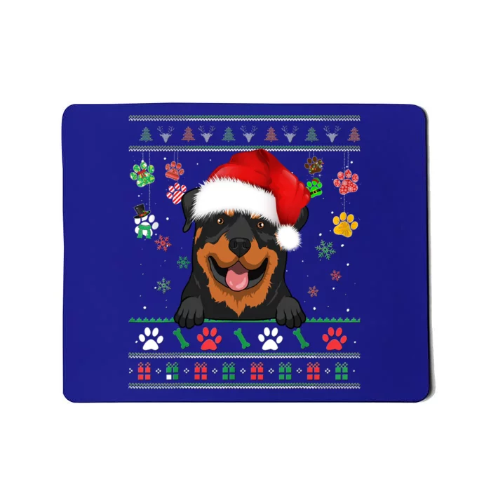 Cute Rottweiler Dog Xmas Santa Funny Ugly Christmas Gift Mousepad