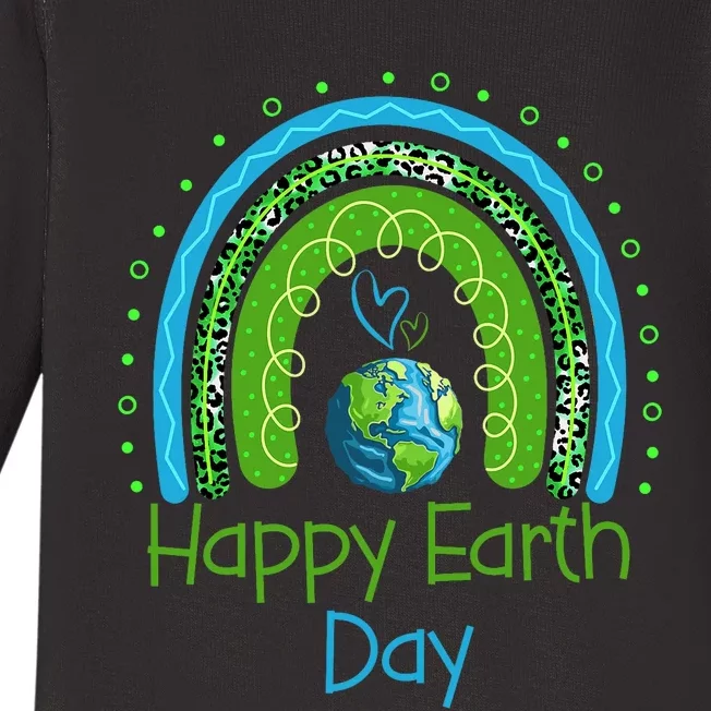 Cute Rainbow Earth Lover Baby Long Sleeve Bodysuit