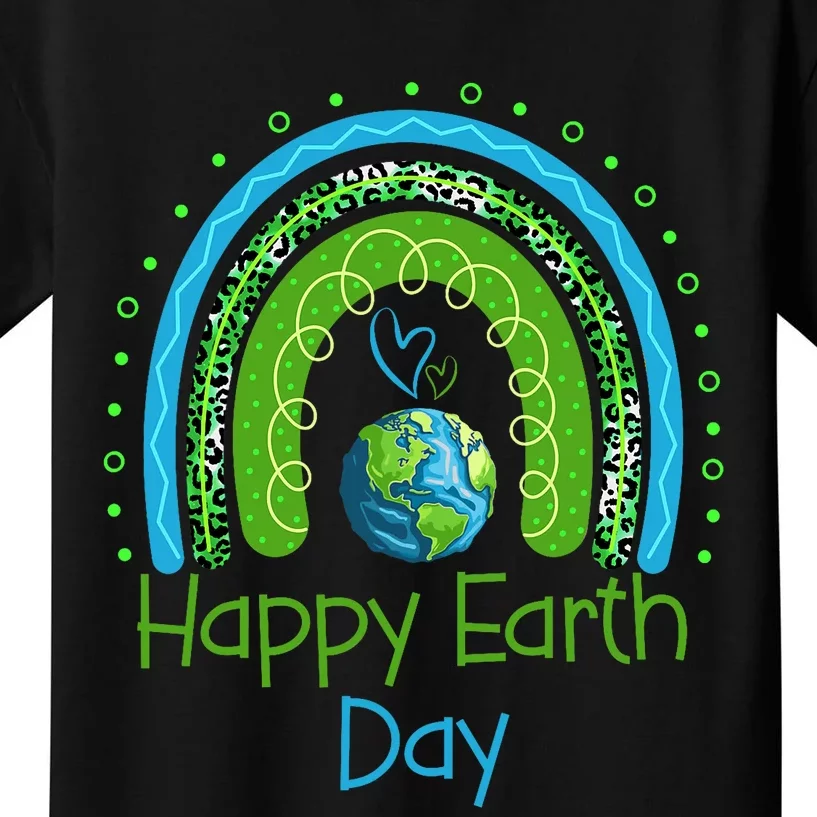 Cute Rainbow Earth Lover Kids T-Shirt