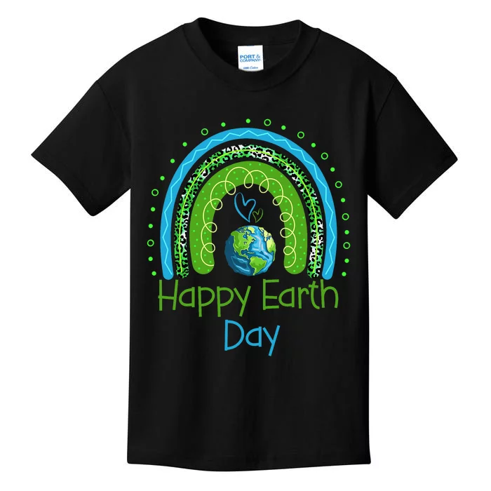 Cute Rainbow Earth Lover Kids T-Shirt