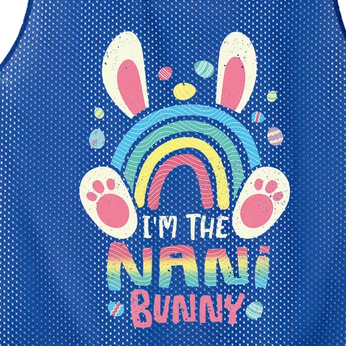 Cute Rainbow Easter Eggs Bunny Ears One Hoppy Nani Easter Mesh Reversible Basketball Jersey Tank