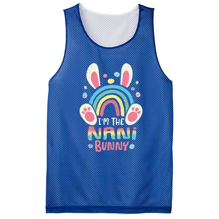 Cute Rainbow Easter Eggs Bunny Ears One Hoppy Nani Easter Mesh Reversible Basketball Jersey Tank